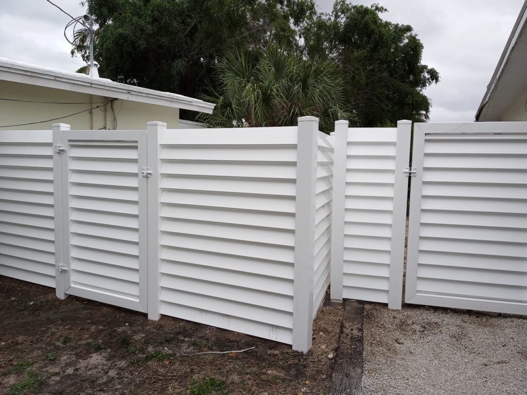 White vinyl privacy fence panels stocked at The Link Store, Broward County