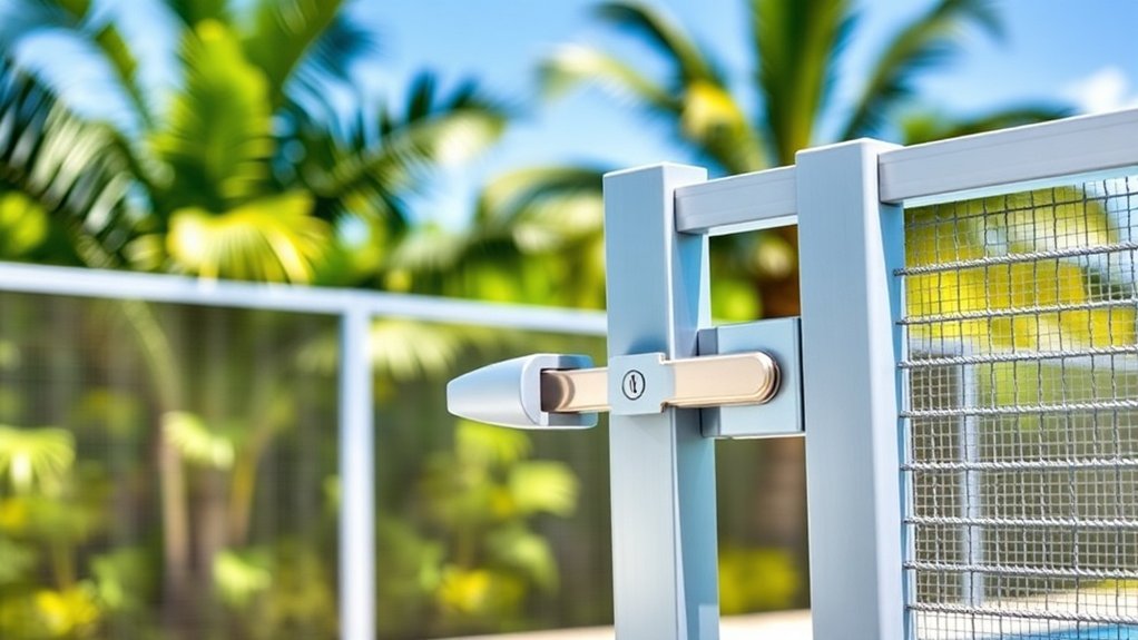 corrosion resistant pool gate materials