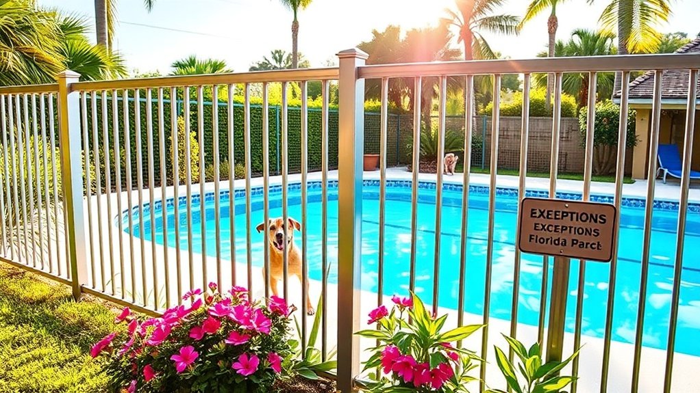 pool barrier height exemptions