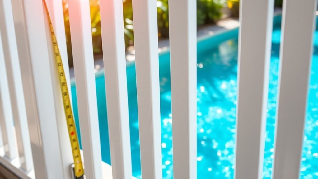 pool fence gap specifications