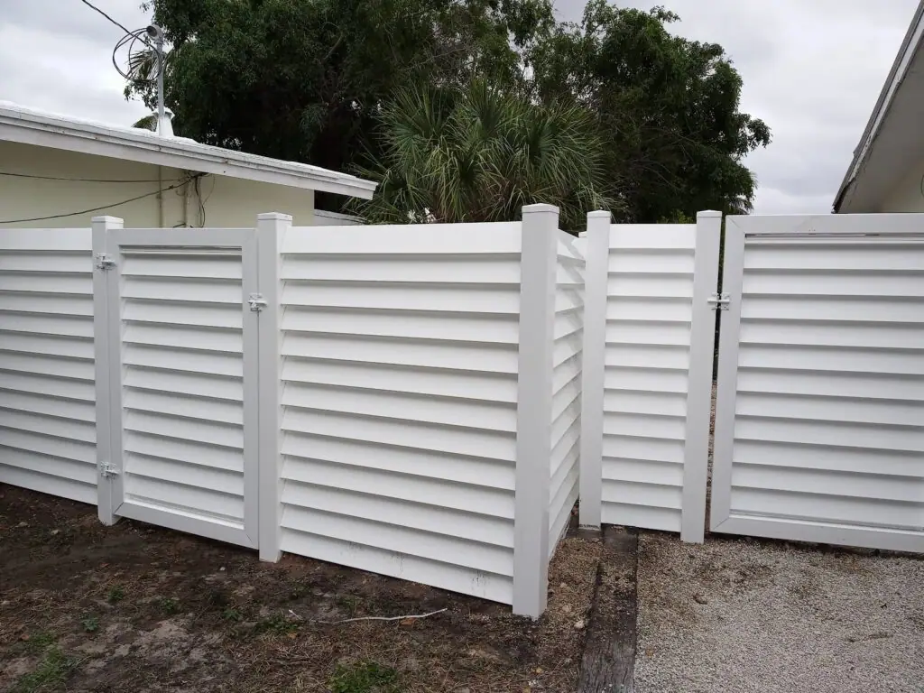 White vinyl privacy fence panels stocked at The Chain LINK Store, Broward County